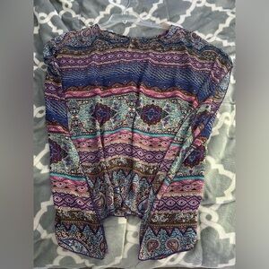 multicolor long sleeve blouse